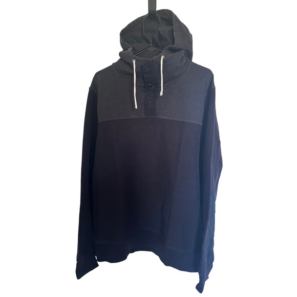 J. Crew Other - Vintage J. Crew Mens The Sporting Life Colorblock Henley Hoodie Black Gray Large